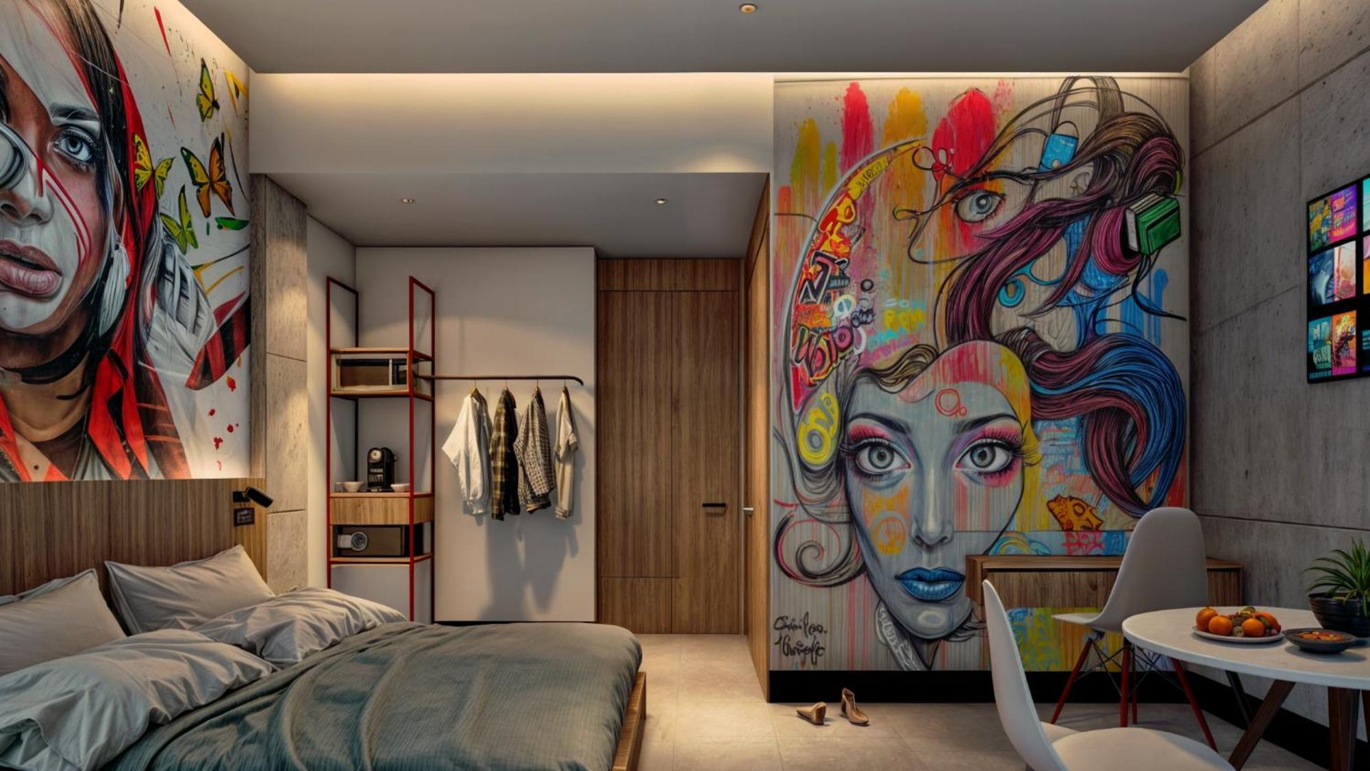 Street Art Hotel Roma Kota Meksiko Bagian luar foto